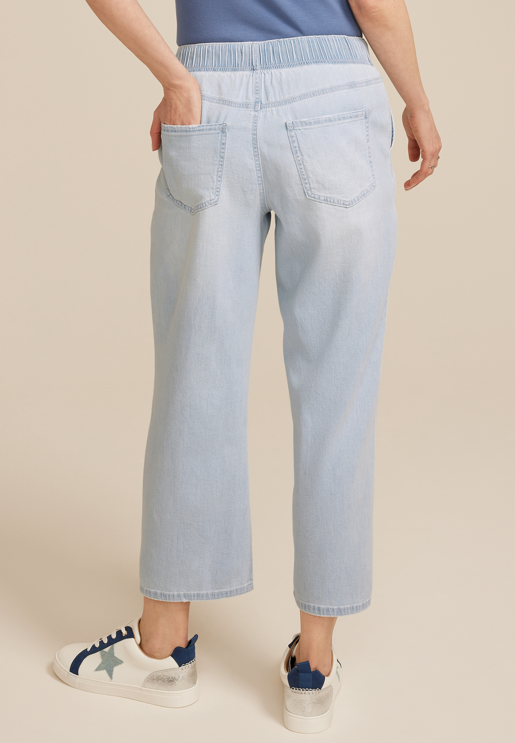 m jeans by maurices&trade; Soft Light High Rise Drawstring Straight Cropped Jean, C2806, large