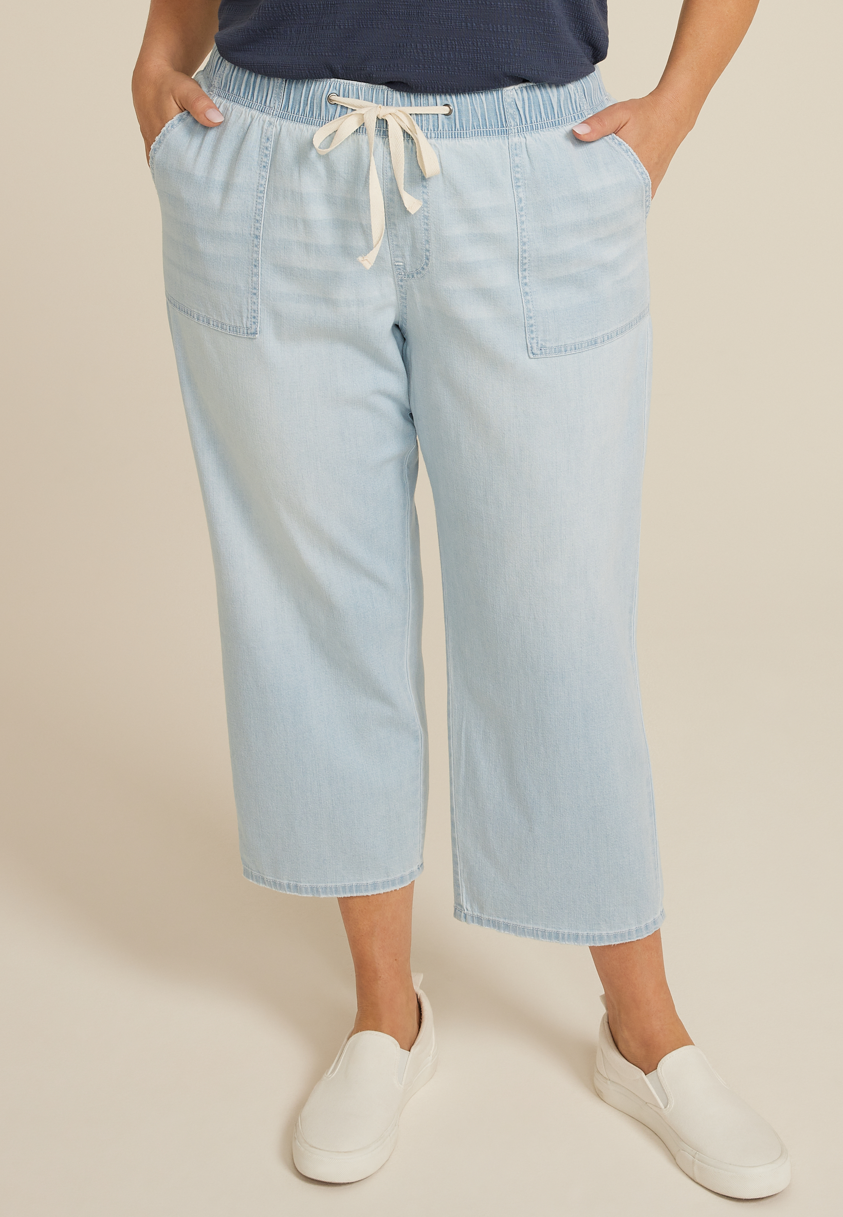 Plus Size m jeans by maurices™ Soft Light High Rise Straight Cropped Jean
