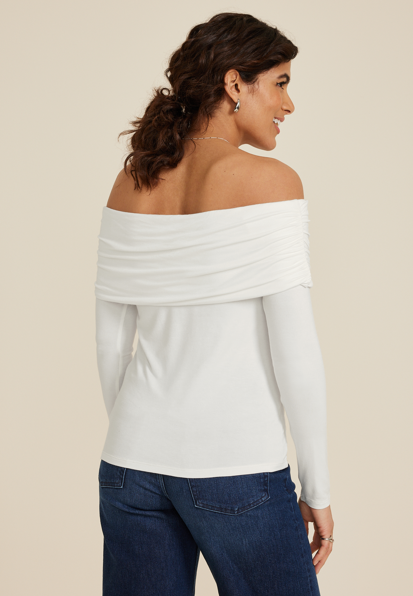 Off The Shoulder Top, IVORY, large