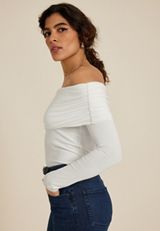 Off The Shoulder Top, IVORY, small