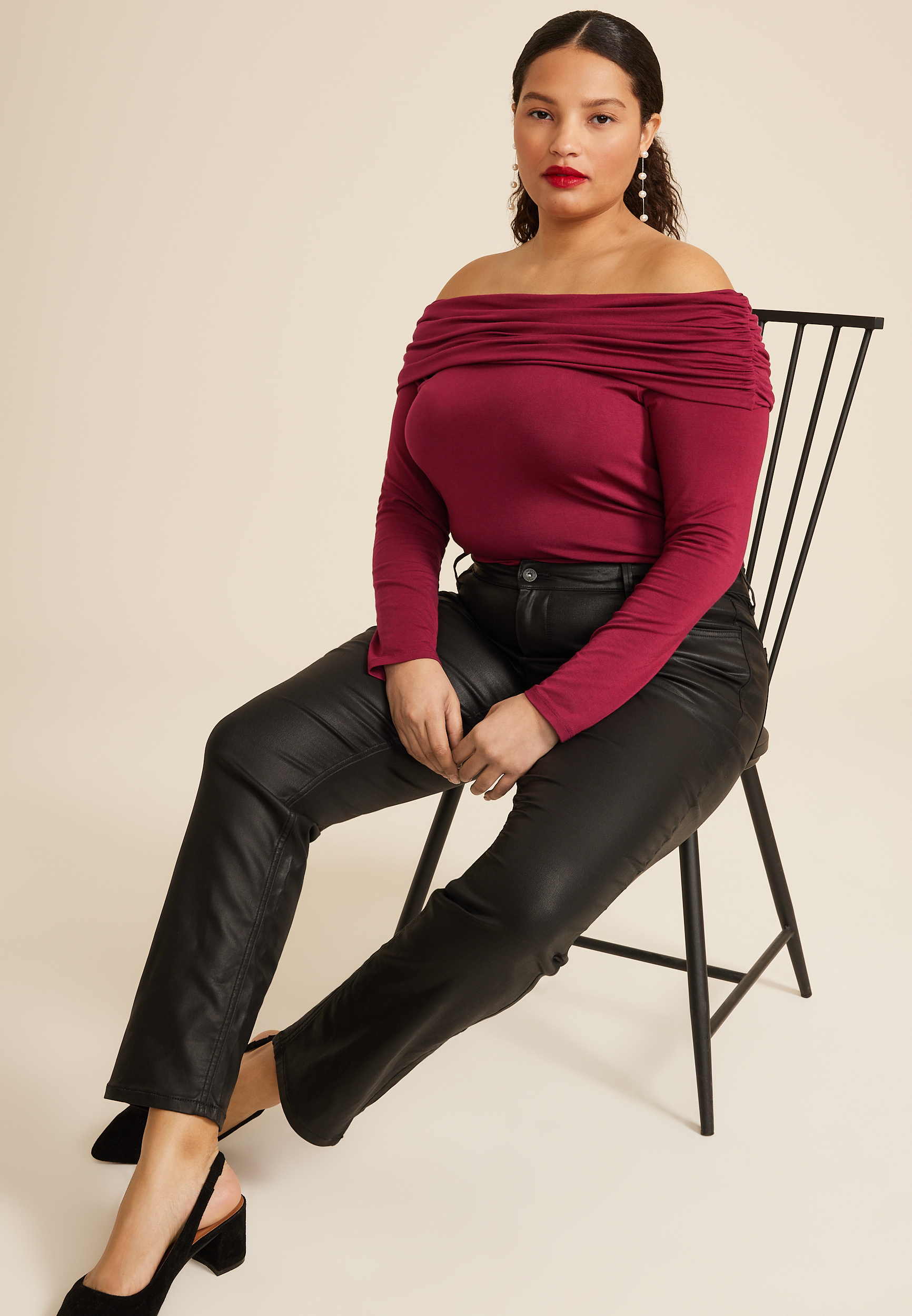 Plus Size Off The Shoulder Top, C830, large