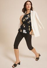 Floral Dolman Sleeve Peplum Blouse, BLACK COMBO, small