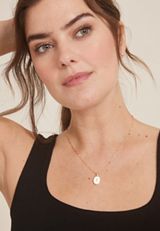 Gold Oval Initial Pendant Necklace, C6279, small