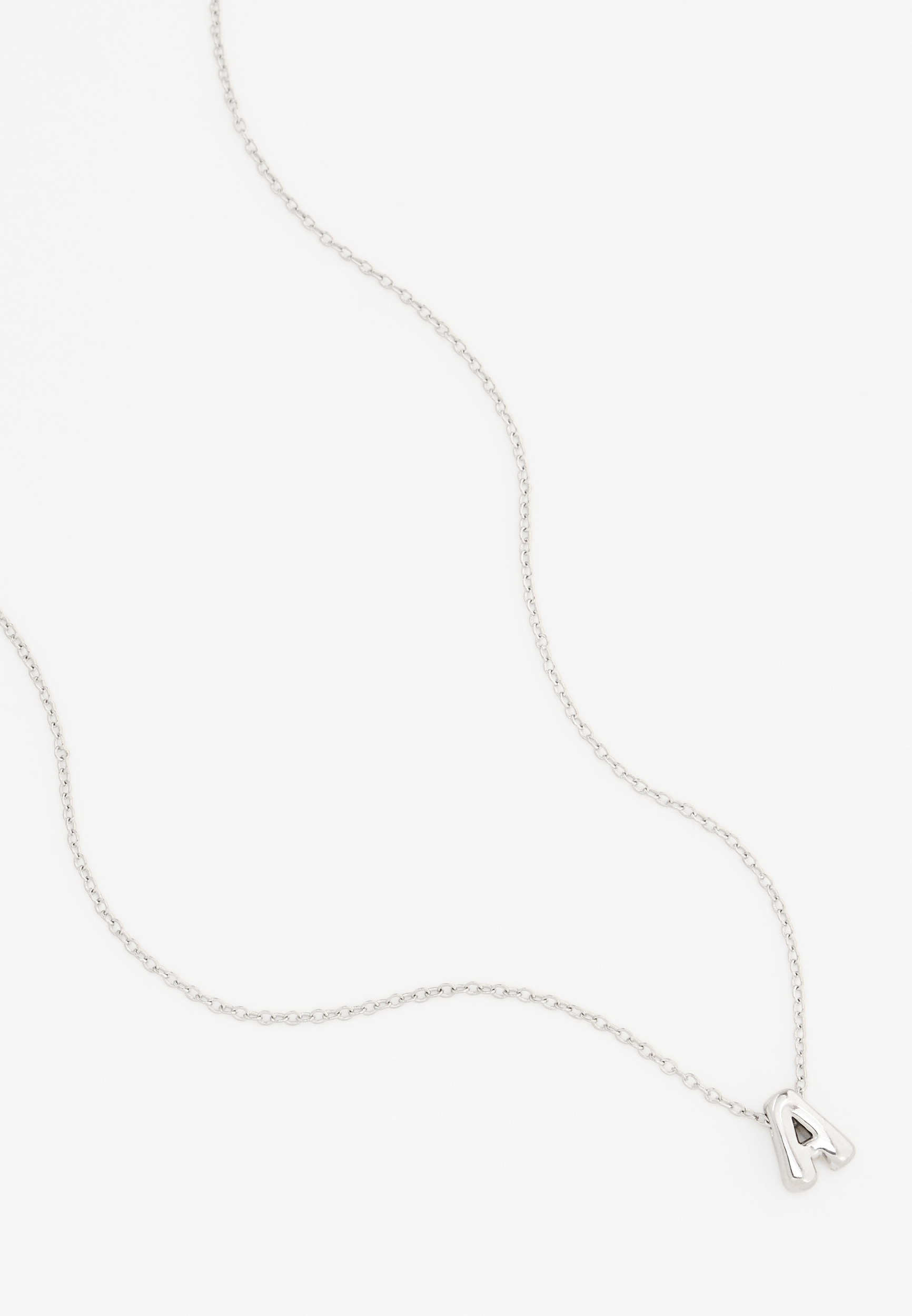 Silver Bubble Initial Pendant Necklace