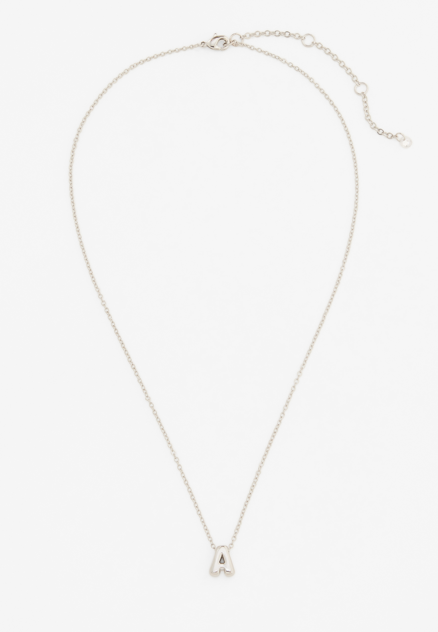 Silver Bubble Initial Pendant Necklace