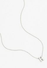 Silver Bubble Initial Pendant Necklace, C6490, small