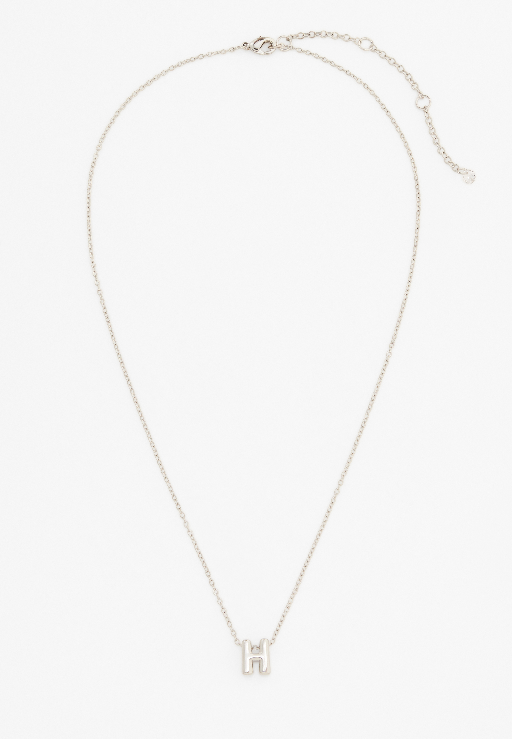 Silver Bubble Initial Pendant Necklace, C6490, large