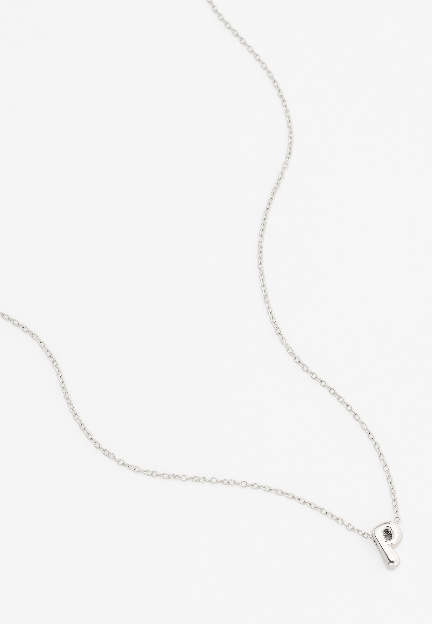 Silver Bubble Initial Pendant Necklace