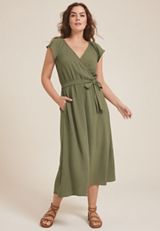 Cool Crepe Wrap Midi Dress, C3142, small