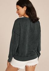 Americana Washed Star Studded Sweatshirt, C106, small