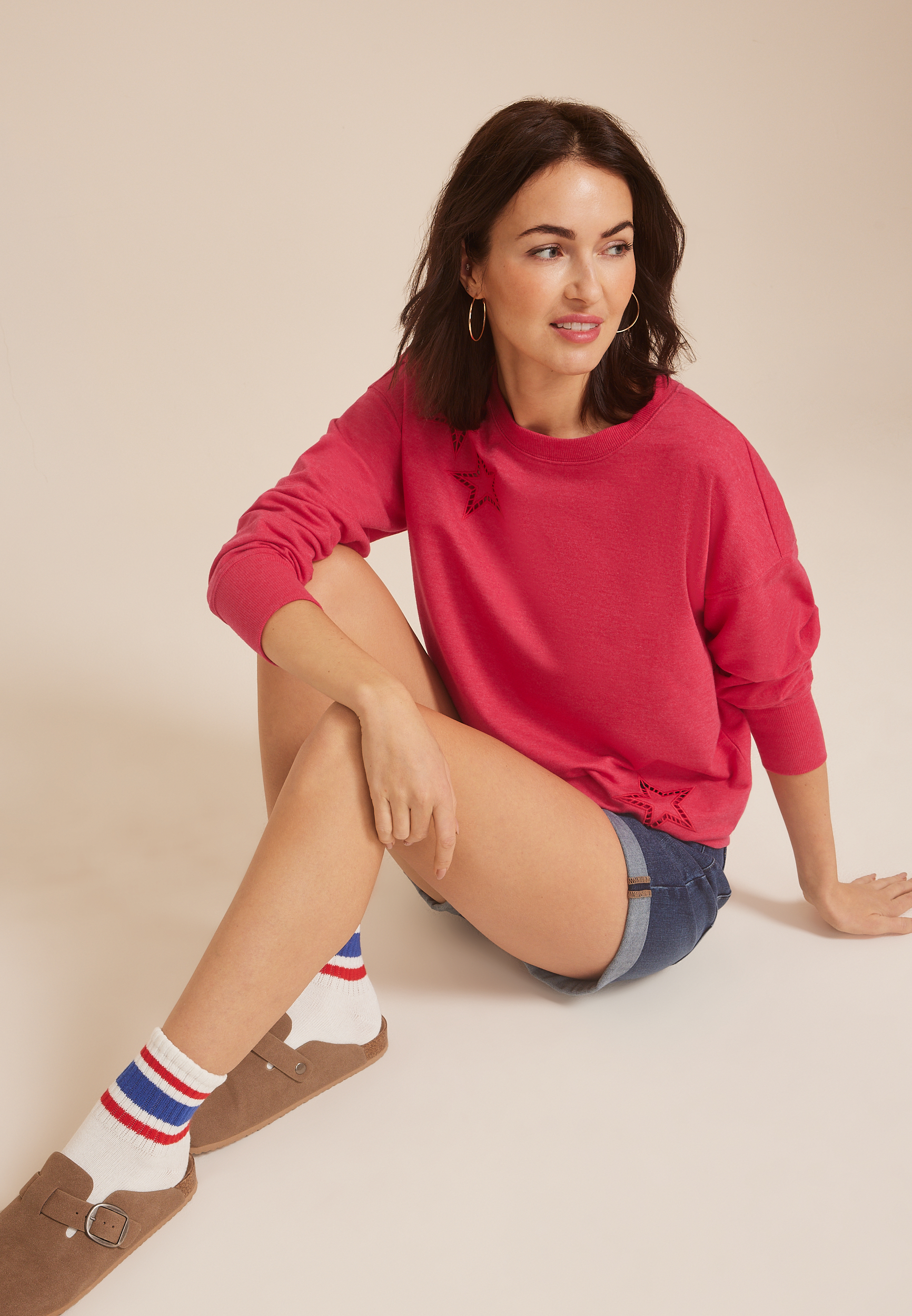 Americana Star Laser Cut Sweatshirt