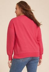 Plus Size Americana Star Laser Cut Sweatshirt, C2946, small