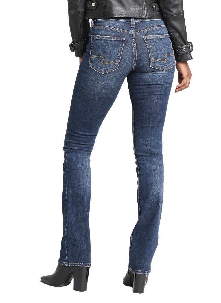 Silver Jeans Co.&reg; Dark Suki Curvy Mid Rise Slim Boot Jean, , large