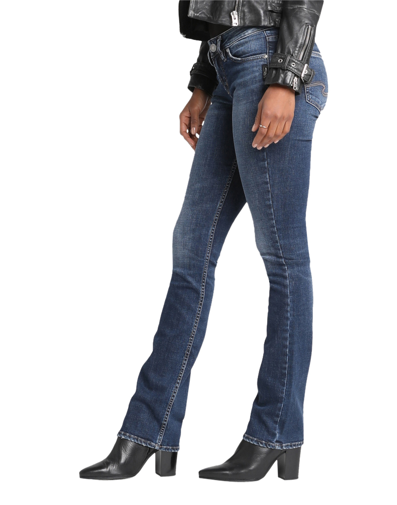 Silver Jeans Co.&reg; Dark Suki Curvy Mid Rise Slim Boot Jean, , large