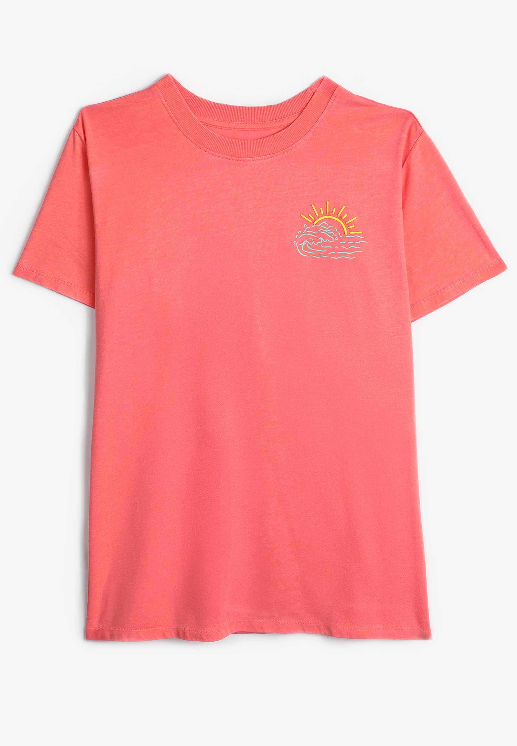 Sunset Repeat Oversized Fit Graphic Tee, PINK, large
