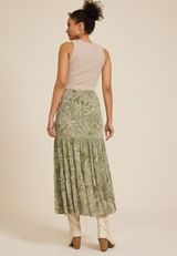 Gauze Printed High Rise Maxi Skirt, C1774, small