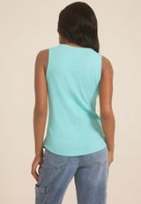 Ribbed Henley Tank Top, C4820, small