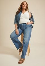 Plus Size Ribbed Henley Tank Top, SOFT WHITE, small