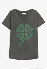 Four Leaf Clover Classic Fit Graphic Tee, CHARCOAL, small