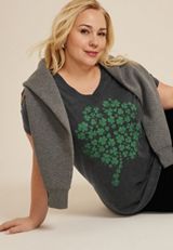 Plus Size Four Leaf Clover Classic Fit Graphic Tee, C125, small