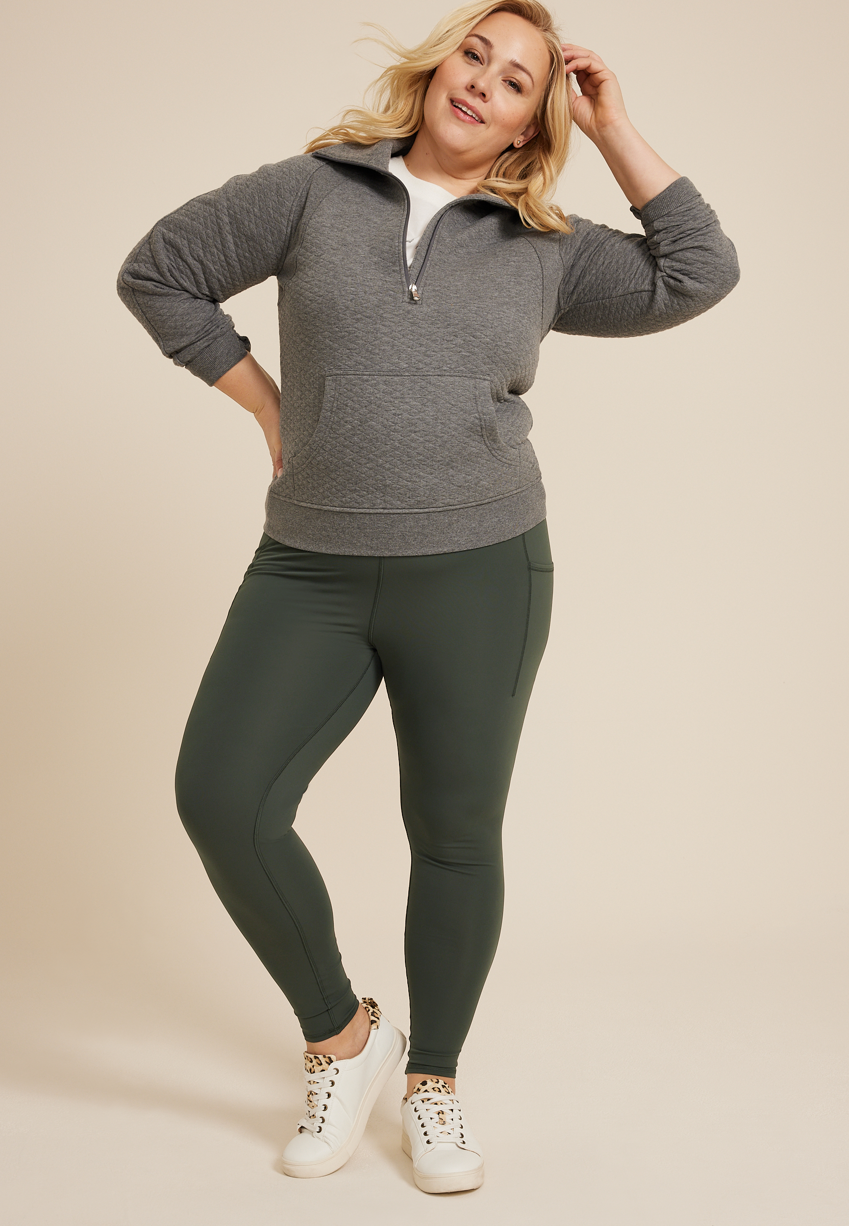 Plus Size Interlock High Rise Legging, C415, large
