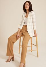 Windowpane Plaid Versa Open Front Blazer, C2969, small
