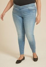 Plus Size m jeans by maurices&trade; Cool Comfort Crossover High Rise Pull On Ankle Jegging, , small