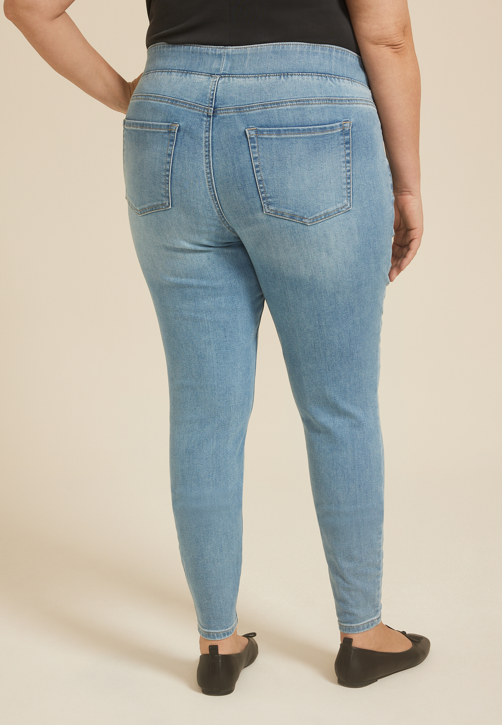 Plus Size m jeans by maurices&trade; Cool Comfort Crossover High Rise Pull On Ankle Jegging, , large