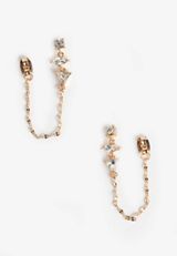 3 Stone Front Back Drop Earrings, C605, small