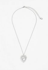 Mom Heart Shaped Pearl Pendant Necklace, , small