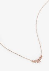 Dainty Floral Trio Pendant Necklace, ROSE GOLD, small