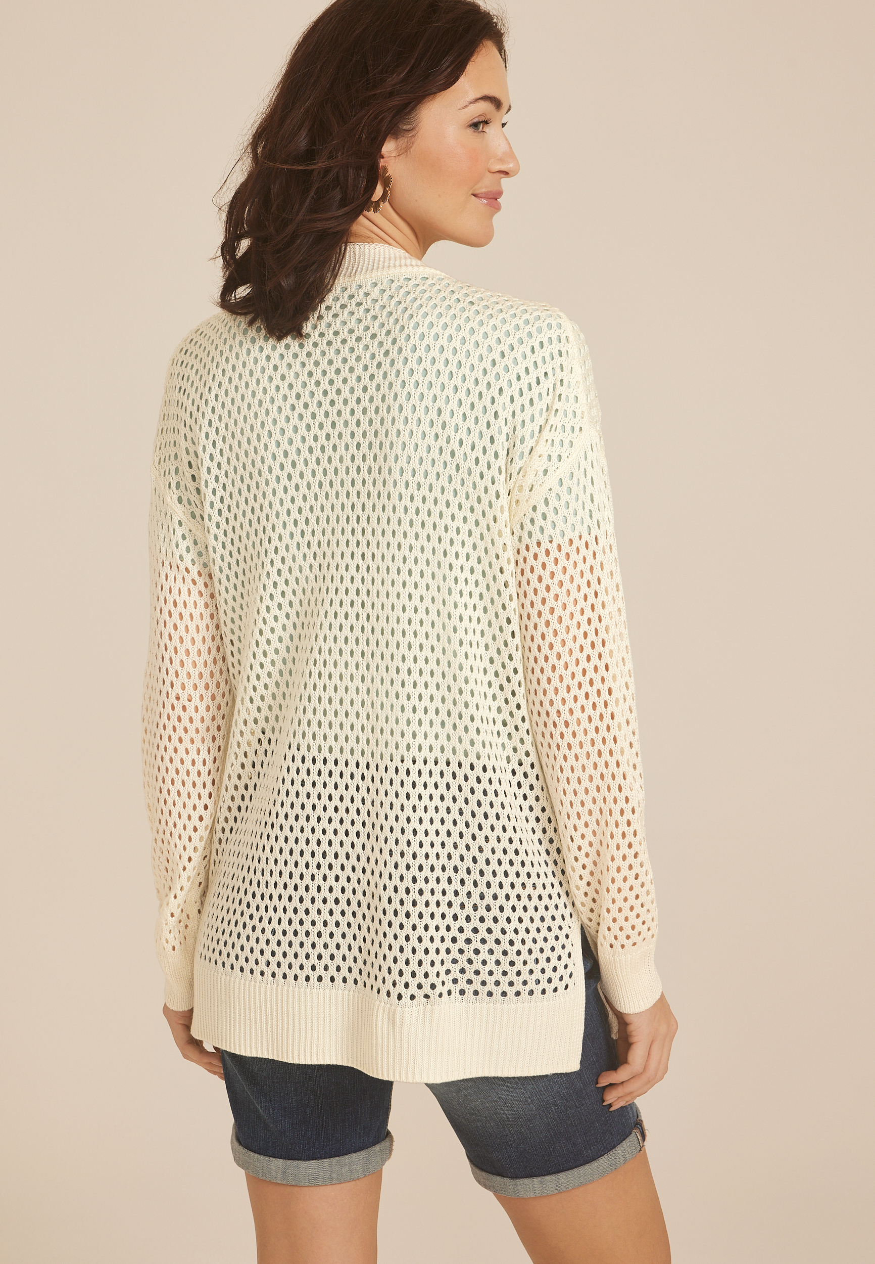 Mesh Open Front Cardigan, C2789, large