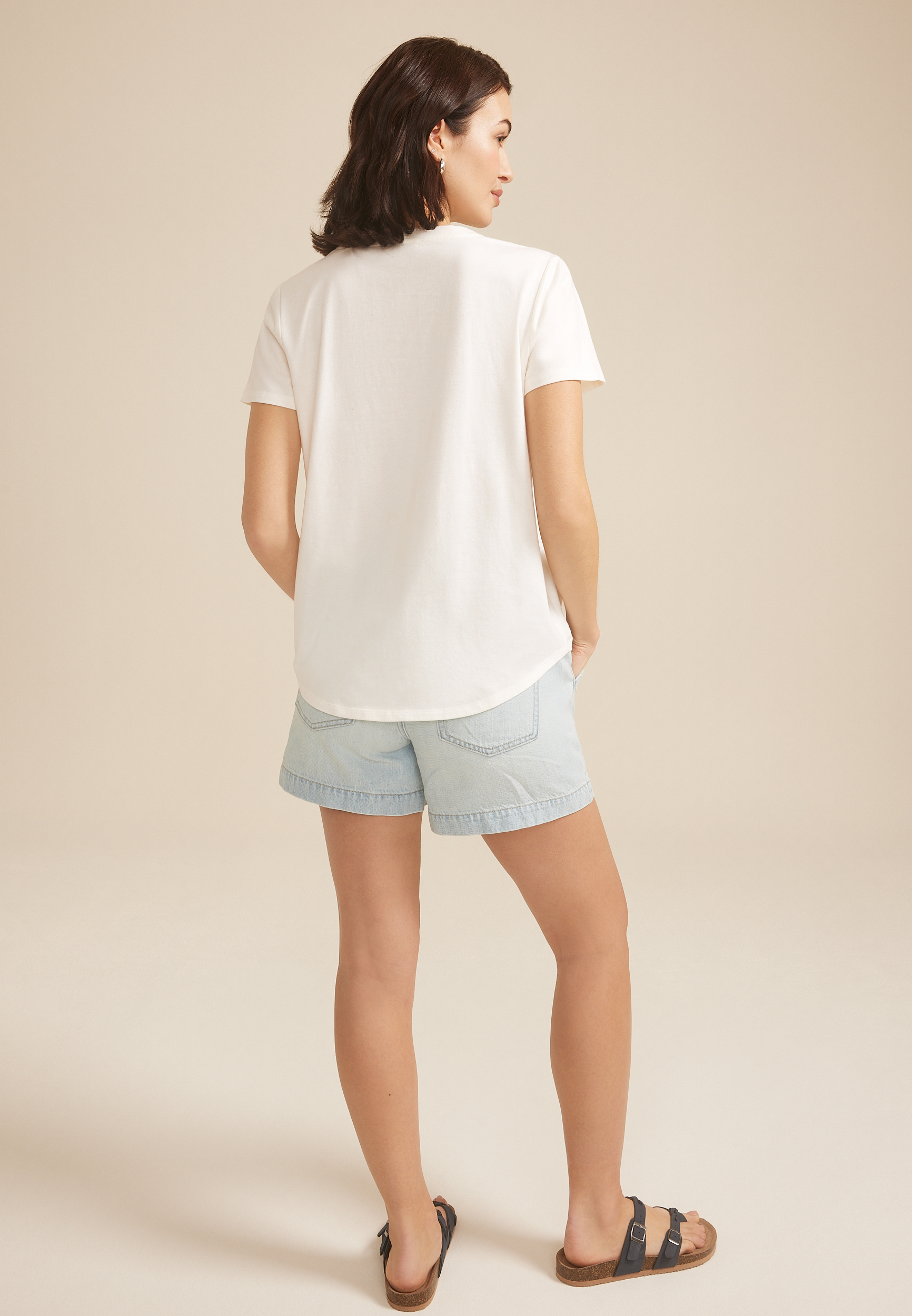Beach Please Embroidered Sun Classic Fit Graphic Tee, C2789, large