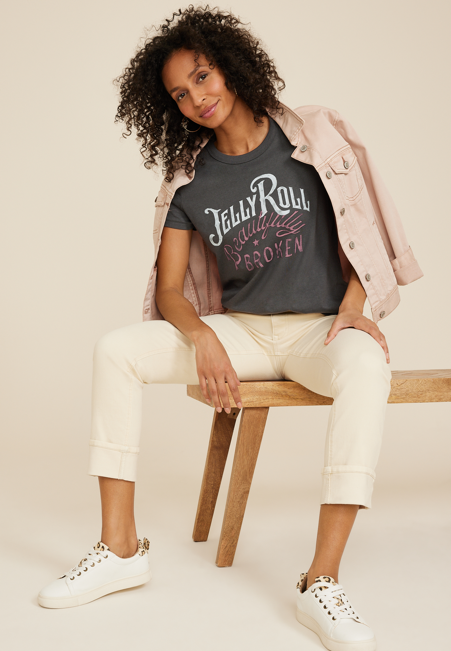 Jelly Roll Beautifully Broken Classic Fit Graphic Tee, PHANTOM BLACK, large