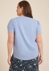 Plus Size 24/7 Holland Tulip Sleeve Tee, FOREVER BLUE, small