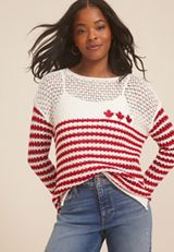 Canadian Maple Leaf Open Stitch Sweater, , small