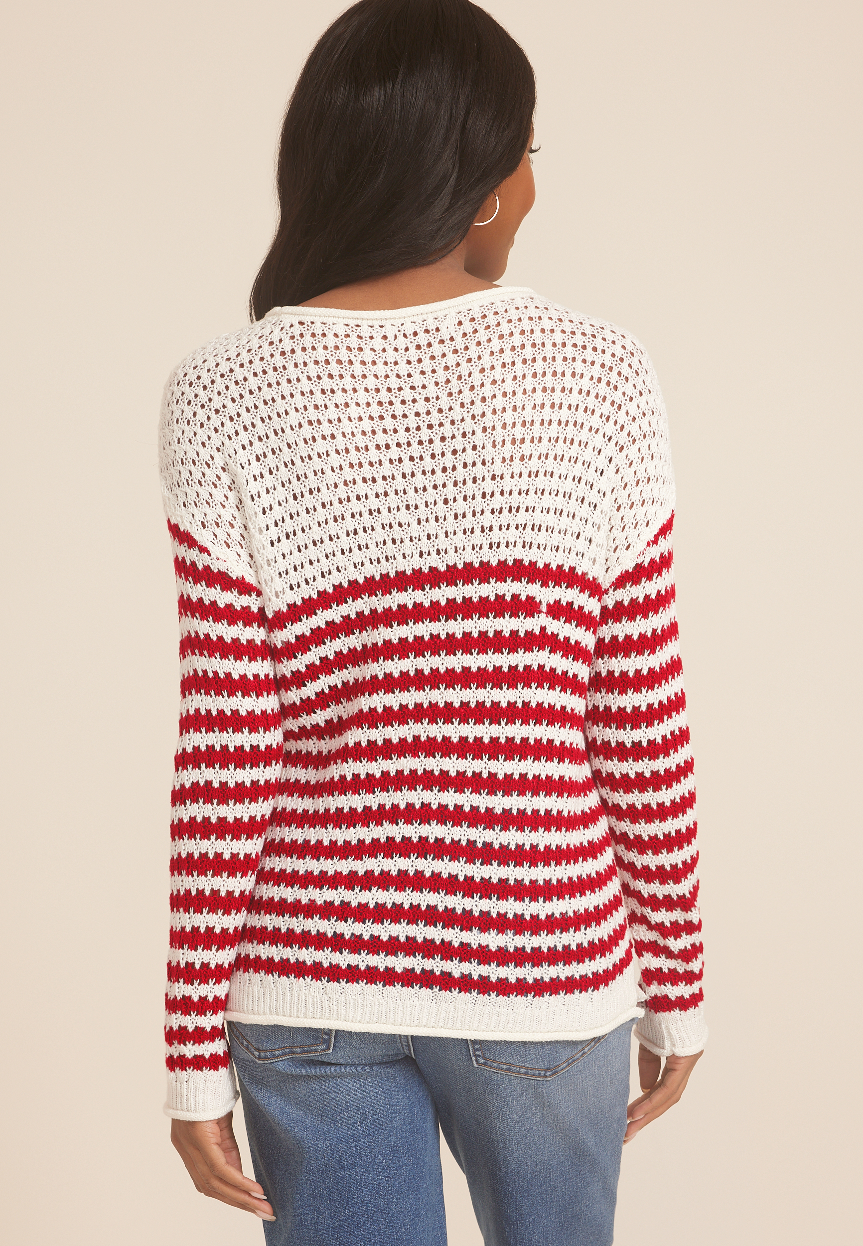 Canadian Maple Leaf Open Stitch Sweater, , large