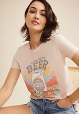 Here For The Beer Classic Fit Graphic Tee, C496, small