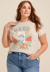Plus Size Here For The Beer Classic Fit Graphic Tee, C496, small