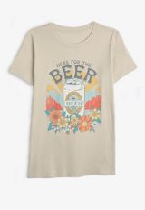Plus Size Here For The Beer Classic Fit Graphic Tee, C496, small