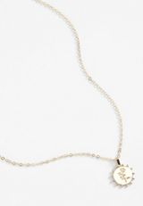 14k Gold Plated Floral Engraved Pendant Necklace, , small