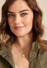 14k Gold Plated Floral Engraved Pendant Necklace, , small