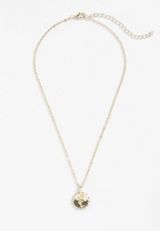 14k Gold Plated Floral Engraved Pendant Necklace, , small
