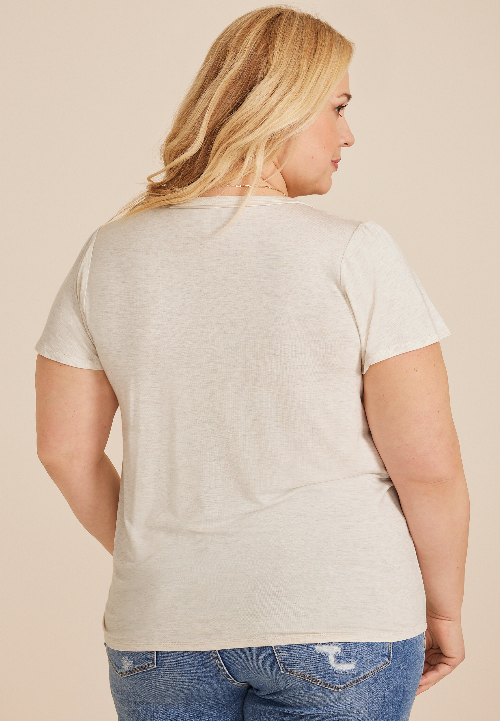 Plus Size Flutter Sleeve Tee, C183, large