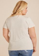 Plus Size Flutter Sleeve Tee, C183, small