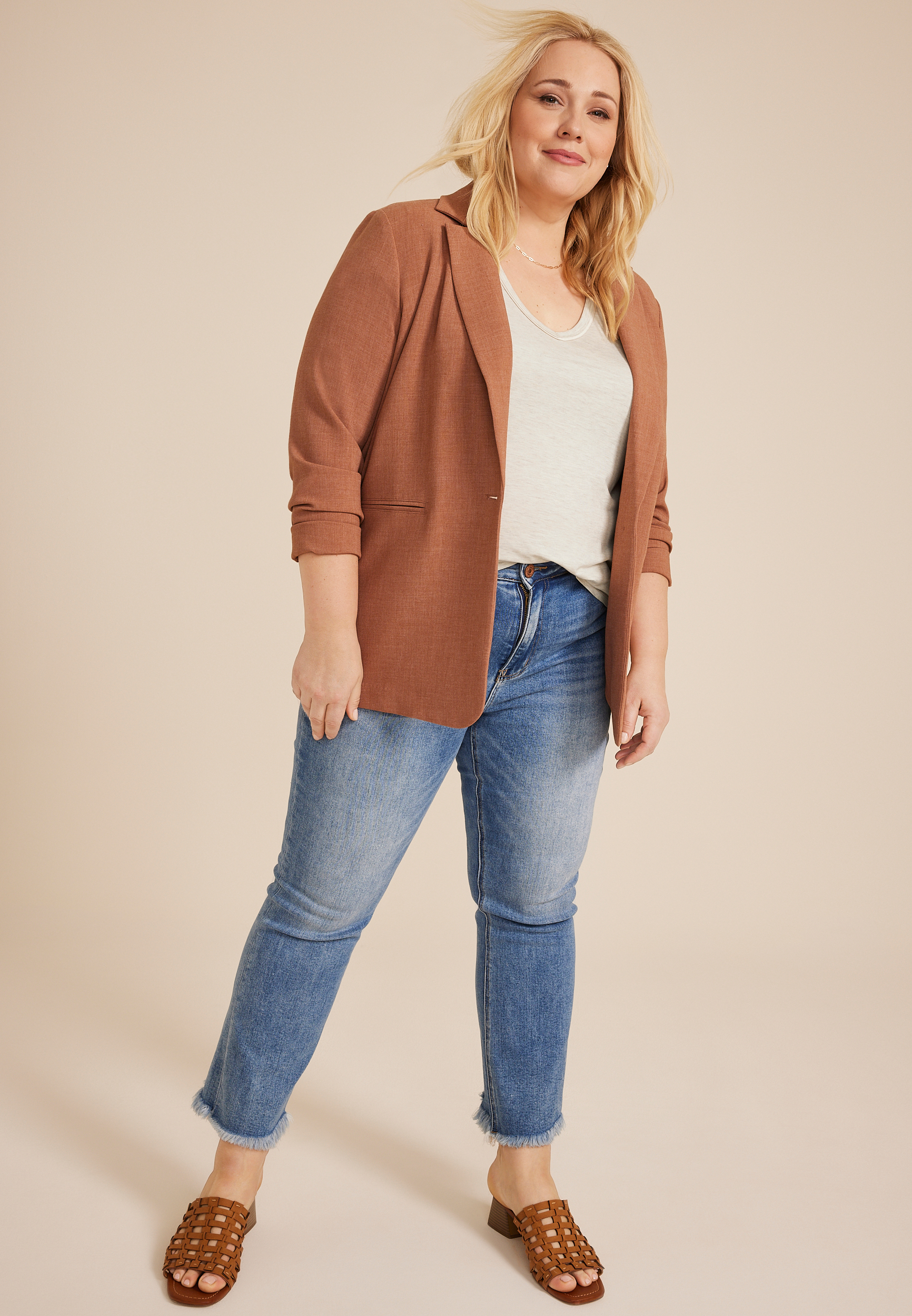 Plus Size Flutter Sleeve Tee, C183, large