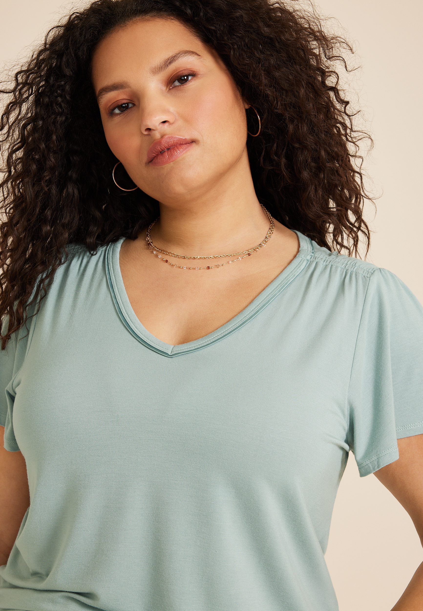 Plus Flutter Sleeve Tee