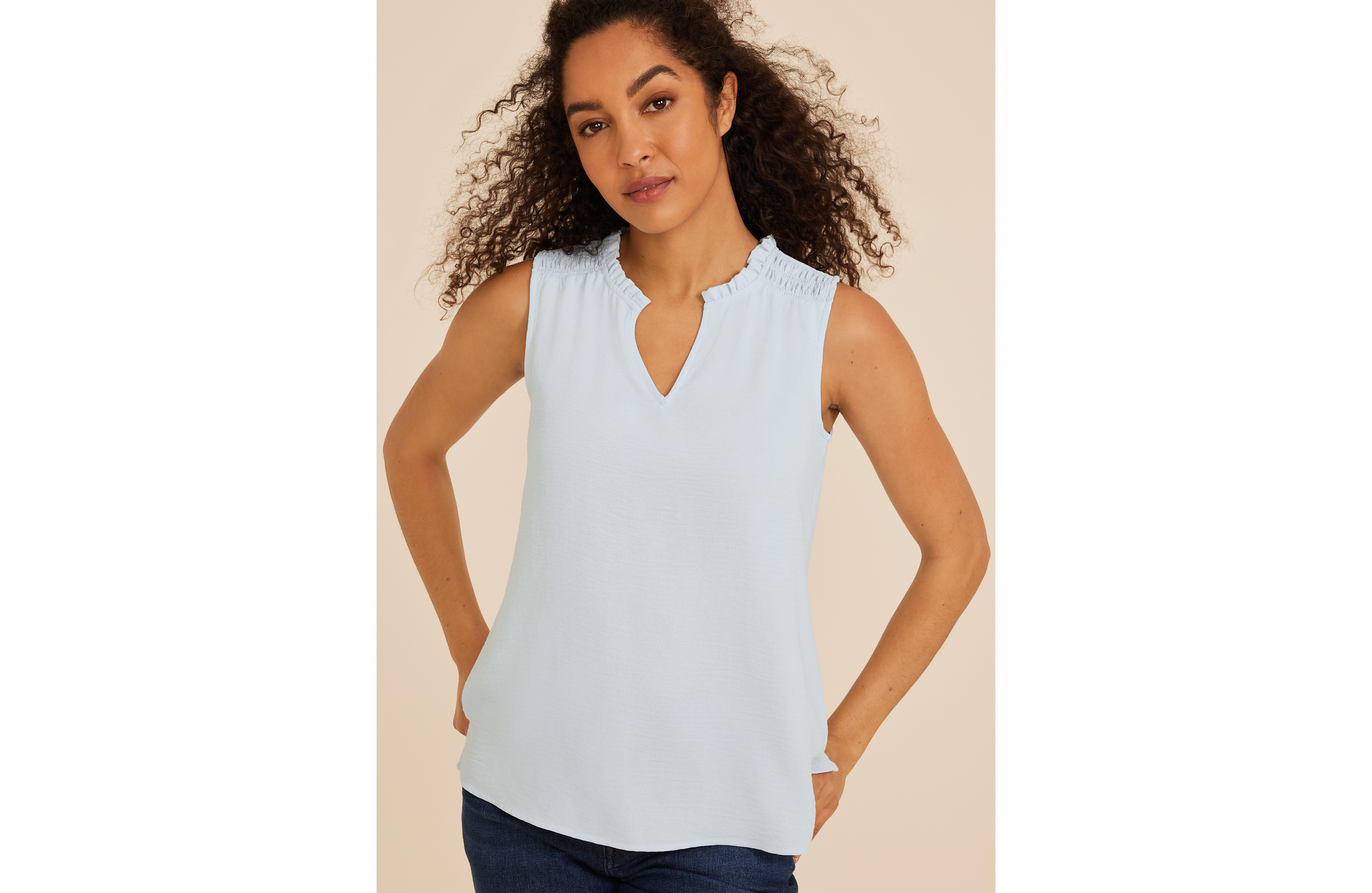 Atwood Smocked Shoulder Tank Top