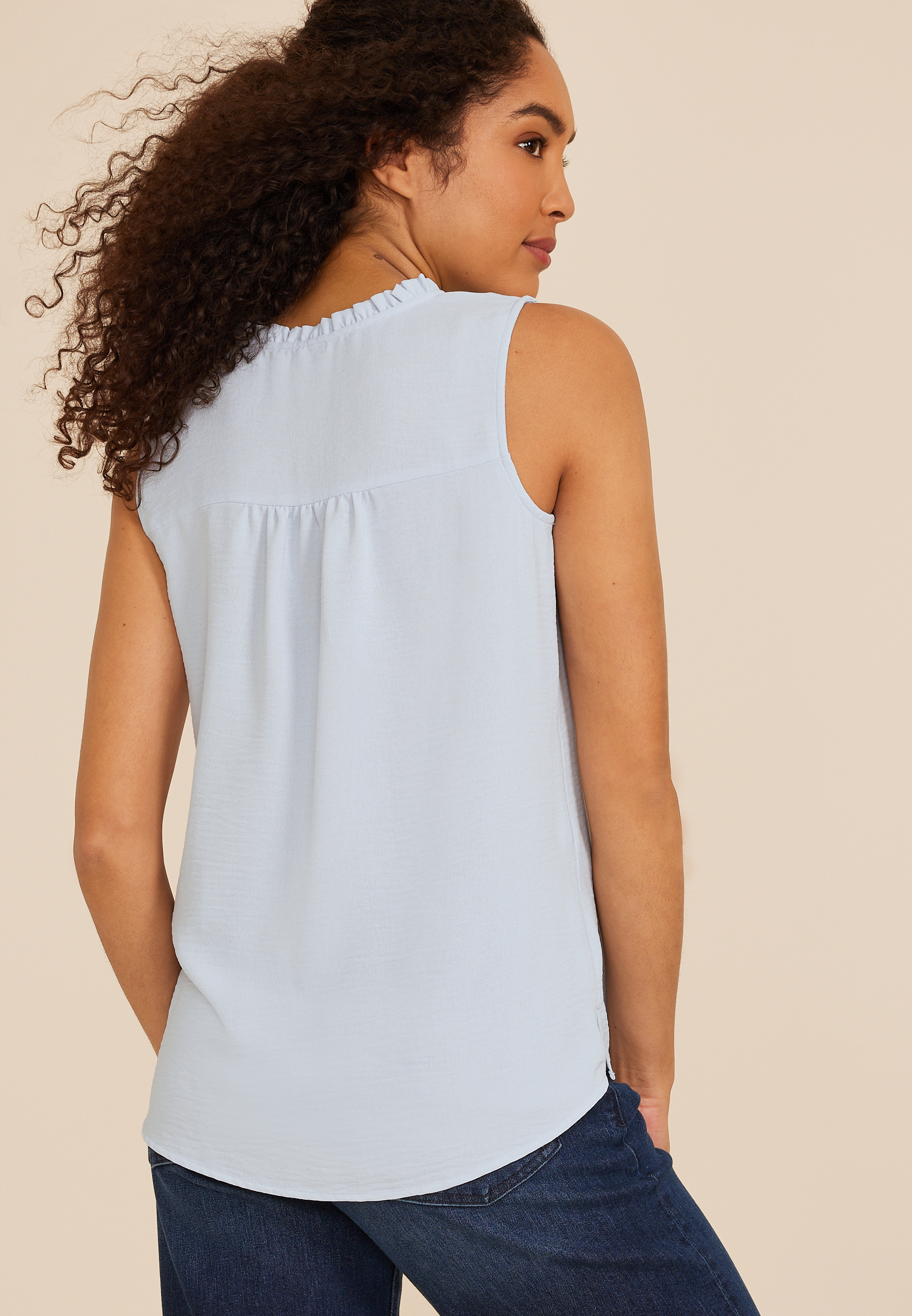 Atwood Smocked Shoulder Tank Top, C9476, large