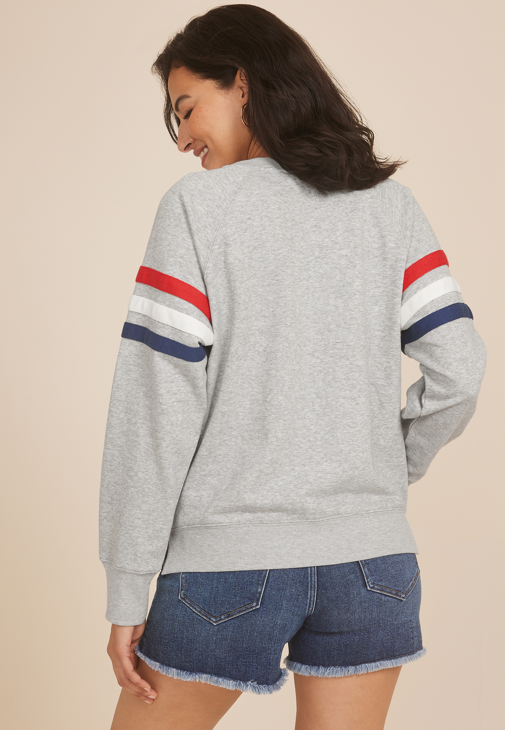 Americana Embroidered Relaxed Fit Sweatshirt, C3348, large